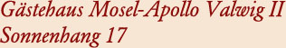 Gästehaus Mosel-Apollo Valwig II - Sonnenhang 17
